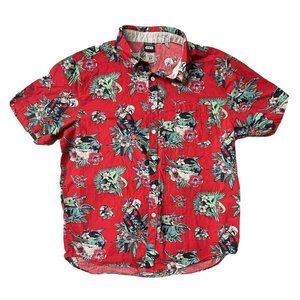 NWOT Star Wars Button Hawaiian Shirt Mens Size M Mandalorian Baby Yoda OFFICIAL